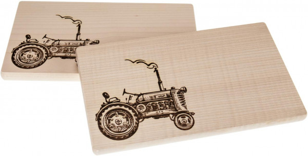Schneidebrett Ahorn 26 x 15 x 1,5 cm - Traktor Oldtimer